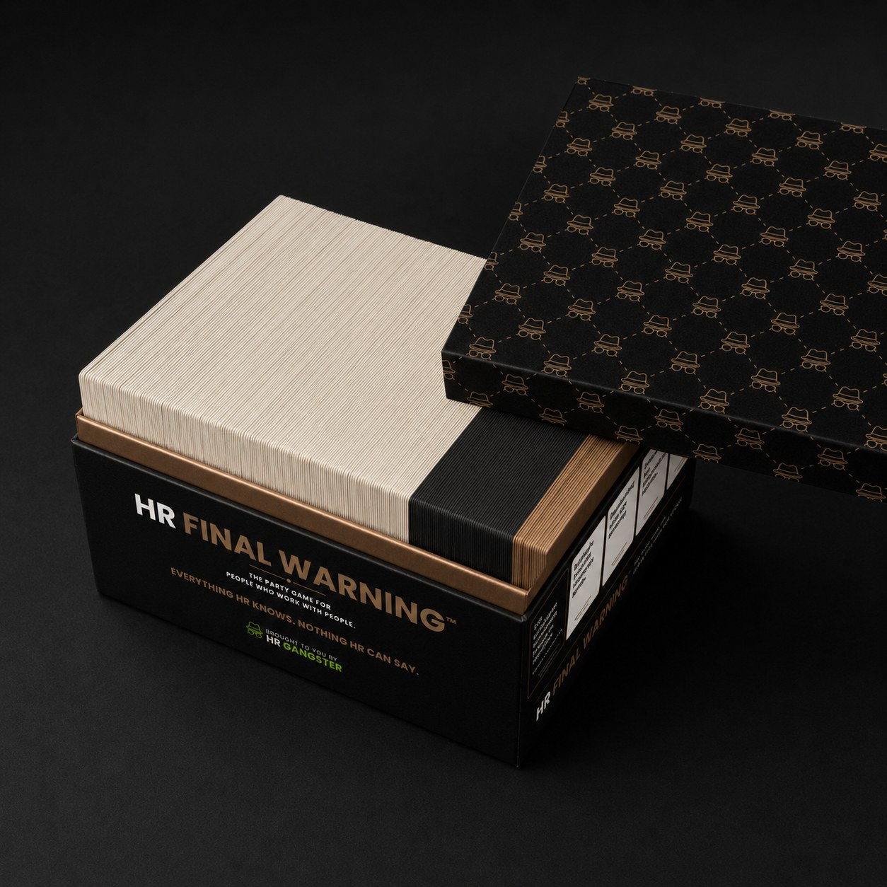 HR Final Warning box open with cards inside